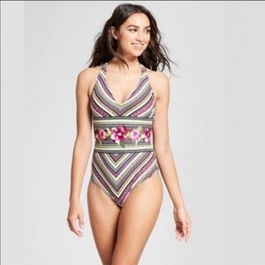 NWOT Mossimo Strappy Floral One Piece Swim